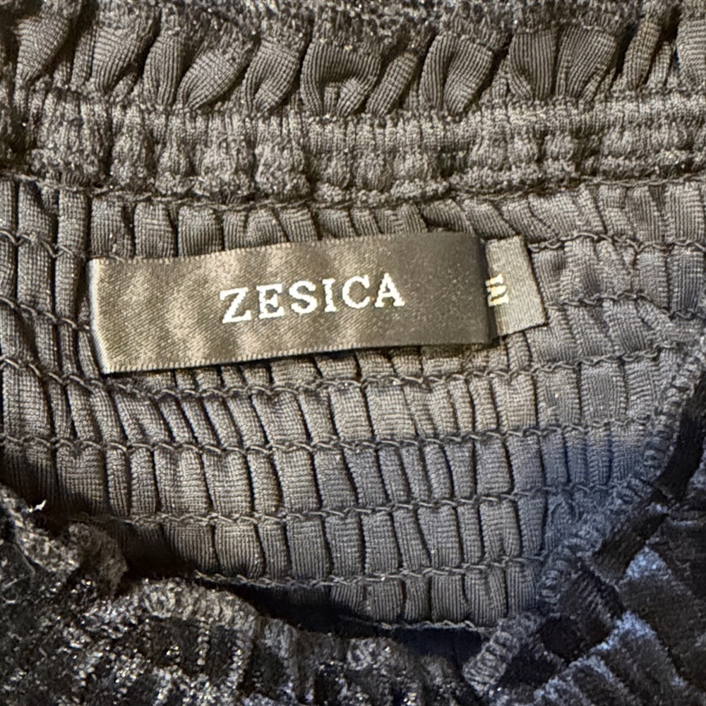 ZESICA Black Smocked Midi Dress Long Sleeve Square Neck Tiered Cottagecore - Picture 2 of 7